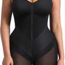 FeelinGirl Fajas Colombianas Moldeadoras Shapewear Tummy Control Postpartum Butt Lifting Body Shaper with Zipper Crotch (Large, Black)