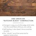 Ironwood Gourmet Large End Grain Prep Station Acacia Wood Cutting Board, 14 x 20-Inch, Brown