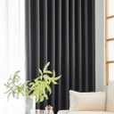 Windows Black Blackout Curtains 63 inches Long 2 Panels Set Grommet Blackout Drapes Energy Saving Noise Reducing Thermal Insulated for Bedroom Living Room Nursery