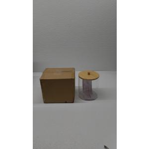 2 Pack Acrylic Qtip Holder Dispenser with Bamboo Lid Bathroom Container Apothecary Jar Containers Vanity Makeup Storage OrganizerRound