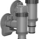 SHAPON Above Ground Swimming Pool Plunger Valve & Swimming Pool Pipe Holder Set- Replacement Pool Accessories Compatible with Intex Pools (2 Each)