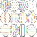 Whaline 60 Sheets Easter Pattern Paper Pastel Scrapbook Paper Double-Sided Collection Bunny Rabbit Egg Decorative Craft Paper For DIY Card Making Photo Album Junk Journal Decor, 5.5 x 8.3 Inch