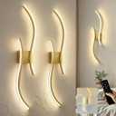 DORESshop 39in Battery Operated Wall Sconces Set of 2, Acrylic Gold