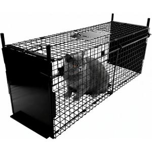 Thealyn Animal Cage Trap 32 X 13 X 10 inch Double Door Animal Cage Trap Metal Trap Cage Humane Live Animal Trap for Rabbits, Stray Cat, Squirrel, Raccoon, Mole, Gopher, Opossum