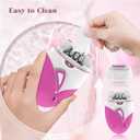 Epilator for Women, Smooth Glide glabrouse Skin epilator Facial Hair Remover with 2 Speed & LED Light, Electric Facial Hair Removal Suitable for Face, Bikini Areas, Underarms, Arms, Legs