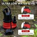 1/3 HP Submersible Utility Pump, 110V 2550 GPH,Portable Sump Pump with Auto