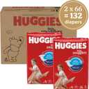 Huggies Size 5 Diapers, Little Snugglers Baby Diapers, Size 5 (27+ lbs), 132 Count (2 Packs of 66)
