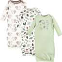 Touched by Nature Unisex Baby Organic Cotton Gowns (Preemie-Newborn, Forest Explorer)