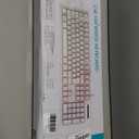 HUO JI White Gaming Keyboard USB Wired with Rainbow LED Backlit, Floating Keys, Mechanical Feeling, Spill Resistant, Ergonomic for Xbox, PS Series, Desktop, Computer, PC