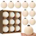 9 PCS Christmas Velvet Balls Flocked Xmas Tree Ball Ornaments Christmas Large Ball Set Xmas Tree Hanging Decoration 4 Inch, 6 Inch (Beiges, 4inch)