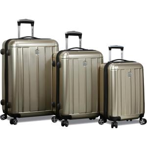 World Traveler Contour Hardside 3-Piece Spinner Luggage Set with TSA Lock - Champagne