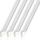 Barrina T8 T10 T12 LED Tube Lights, Dual-End Powered, Remove Ballast, Type B Bulbs, 8FT, FA8, 44W, 6500K Super Bright, 5500LM, LED Replacement for Tubes, Clear Cover, ETL Listed, 4 Packs