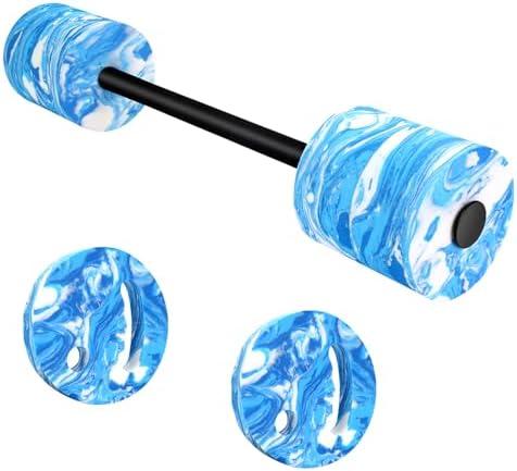 IEBIYO 29.3’’Aquatic Exercise Equipment Swim Barbell High Density EVA Foam Pool Swim Dumbbell with Water Exercise Discs Aquatic Fitness Equipment for Adults