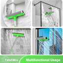 Window Squeegee Professional, 56 Car Windshield Glass Cleaner Tool with Extension Pole, Long Handle Household 10 inches Washer Sponge Scrubber Kit for Cleaning Home Mirror Outdoor (Green)