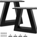 Y-CFHFC 8 Inch Trapezoid Metal Table Legs Heavy Duty Steel Furniture Legs for DIY Sofa, Couch, Bench,Stool,Coffee Table, End/Side Table,Cabinet Feets (Set of 2, Black)
