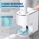 Automatic Toothpaste Dispenser Wall Mounted: White Electric 6 Adjustable Levels Auto Toothpaste Squeezer Smart Rechargeable Touchless for Kids Adults - Bathroom - Replaceable Parts