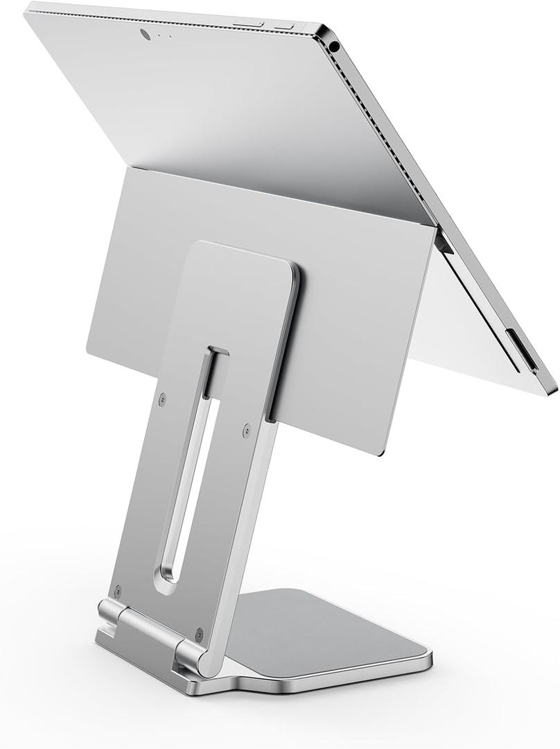 Kensington Elevated Stand Adjustable for Surface Stand for Desk, Non-Skid Tablet Holder Designed for Surface Pro, Laptop Stand for Surface Accessories, Silver (K58277WW)