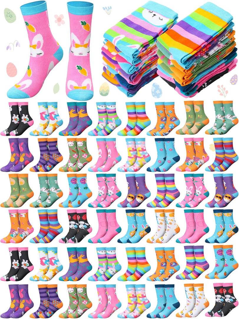 Ramede 48 Pairs Mental Health Awareness Socks Bulk Green Ribbon Motivational Novelty Crew Sock Gifts for Women Men