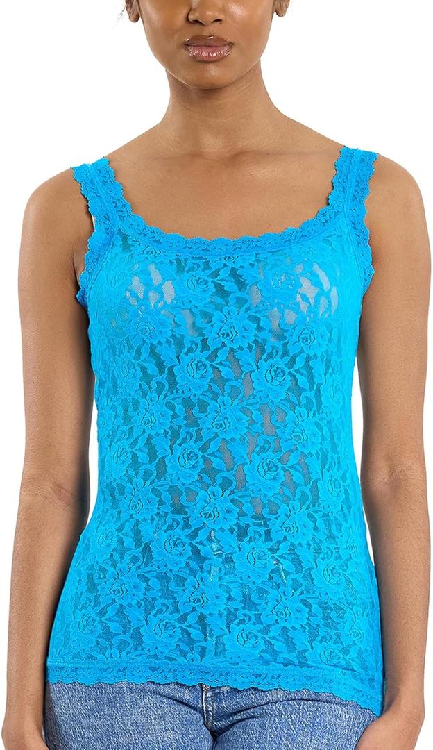 hanky panky Signature Lace Unlined Camisole (1390L),Small,Mediterranean Sea - Mediterranean Sea,Small