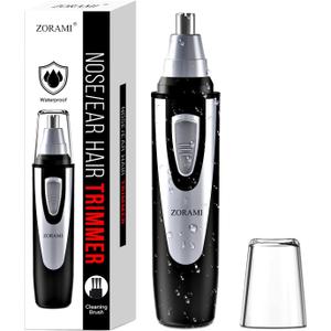 Ear and Nose Hair Trimmer Clipper - 2025 Professional Painless Eyebrow & Facial Hair Trimmer for Men Women, Battery-Operated Trimmer with IPX7 Waterproof, Dual Edge Blades for Easy Cleansing Black