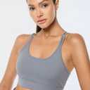 RUNNING GIRL Sports Bras for Women, Medium-High Impact Running Strappy Sports Bra with Removable Pads XL