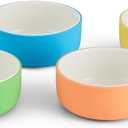 Elk and Friends Kids Porcelain Bowls with Silicone Sleeves | Suitable for Babies/Toddlers | Microwave & Dishwasher Safe | Non Slip Dinnerware | Snack Dishes | 4 Pack