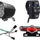 XBERSTAR 3 in 1 Bicycle Lithium-ion Conversion Accessories ebike ebike Light kit Headlight Tail Light Horn DK336 E-Bike Light Sets LCD Display (Light Sets)