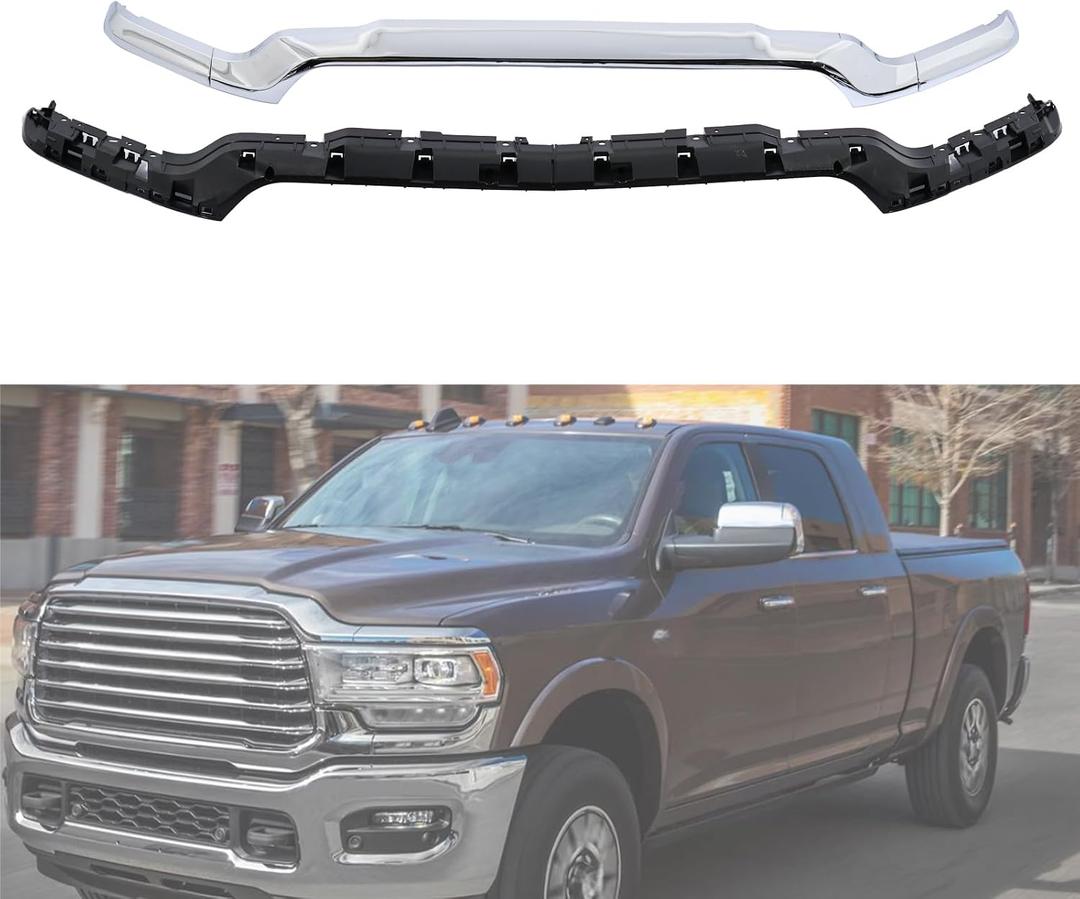 Front Upper Grille Grill Molding Compatible with Dodge Ram 2500 3500 2019 2020 2021 2022 2023 2024 2025 (Chrome)