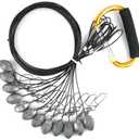 Duck Decoy Rigs – Texas Style Tangle-Free 12 Pack Setup with Anchoring Weights, Gold Carabiner, Quick Swivels for Duck and Waterfowl Hunting