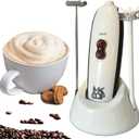 Powerful Milk Frother Wand - Battery Operated Handheld Drink Mixer - Electric Whisk Foam Maker for Coffee, Lattes, Cappuccino, Matcha, Hot Chocolate & Creamer