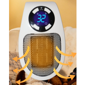 Top Heat Plug in Heater, 450W Portable Plug in Heater for Indoor Use, with Remote, Thermal Protection, LED, PTC Ceramic Fast Heat for Bedroom Bathroom Office