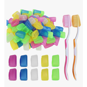 100 Packs Toothbrush Covers Cap, Portable Travel Toothbrush Head Cover, Manual & Electric Protector Clip Case for Bathroom Camping Home Business Hotel Outdoor