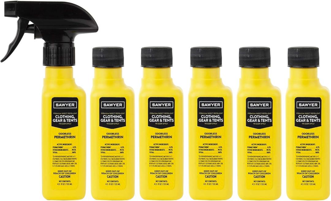 Sawyer Products Premium Permethrin Insect Repellent for Clothing, Gear & Tents (4.5 Fl Oz (Pack of 6))