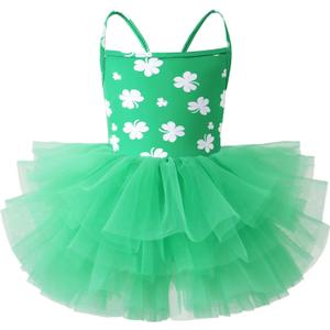 2 x Tutu.kk Toddler Girls Ballet Skirted Leotards Tutu Dress Dance Outfits (Green)