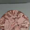 YANIBEST Adjustable Satin Bonnet for Sleeping Women Double Layer Hair Wrap Reduce Friction Prevent Frizz Natural Curly Hair (Large, Blush Pink)
