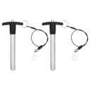 uxcell 2 Pcs T Handle Quick Release Pin, 12.7x70mm/1/2" x 2.76"(Dia. x L) 304 Stainless Steel Push-Button Quick Release Pin with Lanyard Cable for Audio Bimini Top Marine Hardware, Silver