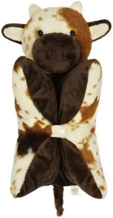 PINKPEACH Cow Stuffed Animal Pillow 15'', Washable Baby Stuffed Animals Toy, Weighted Plush Gifts for Babies Kids Girls Boys Christmas Birthday Home Living Room Decor
