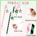 24 Pcs Halloween Witch Star Pens Stripe Rollerball Ink Ballpoint Pen Witch Birthday Gifts Halloween Party Decorations Star Fairy Supplies for Teens Adults School Office Home