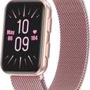 MorePro Health Fitness Tracker for Women Men, 24/7 Heart Rate Blood Pressure & Oxygen Monitoring, Sleep Tracker, 120+ Sport Modes Smart Watch, IP68 Waterproof, 2 Bands, Compatible Android iOS (Active Pink)