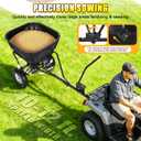 Pull Behind Broadcast Spreader, Fertilizer Spreaders for Lawn Seed Spreader
130 lb Hopper Capacity with Extended Easy-Reach Hitch and 12 Ft Spread Width, Spreaders for Riding Mower, ATV & Tractor