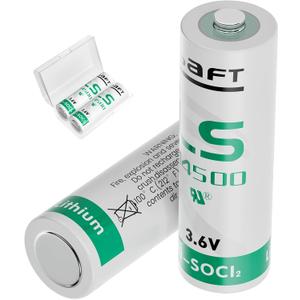 2 Pack LS 14500 AA 3.6v Battery with Case Use for Smart Gauge