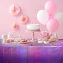 3 Pack Ombre Iridescent Pink and Purple Plastic Tablecloths, Shiny Disposable Laser Rectangle Table Covers Holographic Foil Tablecloth Iridescent Party Decoration Birthday Bridal Wedding, 54x108 Inch