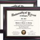 GraduationMall 8.5x11 Certificate Diploma Frame, UV Protection Acrylic, Mahogany with Gold Beads, Set of 2