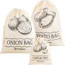 Vegetable Storage Bags Set of 3, 11.8" x 15.7", 11.8" x 15.7", 7.9" x 9.8"