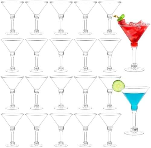 Kucoele 29 Pack Mini Plastic Martini Glasses, 5oz Disposable Cocktail Glasses Tall Party Cups for Wine, Champagne, Margarita