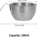 ULTECHNOVO Stainless Steel Mixing Bowl with Handle Small Batter Mixing Bowl with Measurement Marks 5.70 X 3.77 X 2.16 in Measuring Cup for Baking Egg Beating Sauces Meal Prep Kitchen Supplies, 14.50X9.60X5.50CM