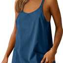 Caracilia Womens Summer Mini Dress 2025 Casual Sleeveless Built in Shapewear Sundress Trendy Short Tennis Athletic Outfits (X-Large, Dark Blue)