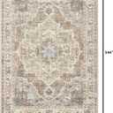 Washable Area Rug-10X12 Vintage Neutral Soft Beige Brown