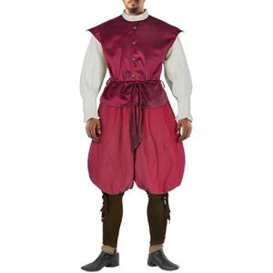 HSDOU Mens Renaissance Costume Midevil/Renaissance Clothing Men Outfit Medieval Vest Pants Shirt Viking Costume Vintage. L