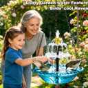 Solar Cascade Hanging Bird Bath Fountain,2026 Upgraded 3-Tier Hanging Bird Bath with Solar Fountain Bird Bath & Feeder,Solar Fountain for Bird Bath Hummingbird Garden Decor (Blue)